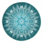 T&uuml;rkiissinine pestav &uuml;mmargune vaip, sobitub robottolmuimejaga &oslash; 80 cm Comfort - Mila Home