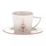 Valge portselansupilt j&otilde;ulumustriga 110 ml Xmas Tree &ndash; Dakls