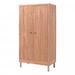 Tammepuidust naturaalset v&auml;rvi laste riidekapp 100x190x55 cm Forrest - Vipack