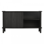 Must tammepuidust l&uuml;kandustega vitriinkapp 135x73,5x48 cm Italic - UMAGE