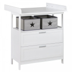 Valge laste kummut koos m&auml;hkimislauaga 75x100x87 cm Hamburg - Roba