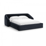 Tumesinine polsterdatud kaheinimesevoodi, koos panipaiga ja restiga 140x200 cm Campi &ndash; Cosmopolitan Design