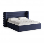 Sinine polsterdatud kaheinimesevoodi koos panipaiga ja voodip&otilde;hjaga 160x200 cm Mount - Micadoni