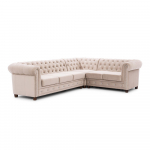 Beež sametist nurgadiivanvoodi (parem nurk/L-kujuline) York Blik - Ropez