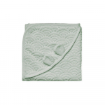 Laste kapuutsiga r&auml;tik orgaanilisest puuvillast, m&uuml;ndiv&auml;rvi, 80x80 cm Dusty Green - Cam Cam Copenhagen