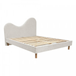 Valge polsterdatud kaheinimesevoodi liistudest raamiga 160x200 cm Celina - Bobochic Paris