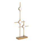 Kuldse v&auml;rvi metallist LED-laualamp akr&uuml;&uuml;lklaasist varjuga (k&otilde;rgus 52 cm) Atomo - Nova Luce