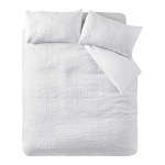 Valge pikendatud voodipesu kaheinimesevoodile 230x220 cm Folkstone Geo - Catherine Lansfield