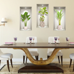 Komplekt 3 3D seinakleebist Banaanipuude komplekt - Ambiance