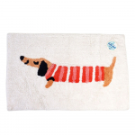 Punane/valge vannitoamatt 83x52,5 cm Sausage Dog - Rex London