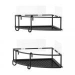 Mustad isekandvad terasest vannitoa nurgariiulid 2 tk Cubiko - Umbra