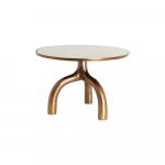 Pronksiv&auml;rvi-beež &uuml;mmargune klaasist diivanilaud &oslash; 65 cm Mello - Light & Living