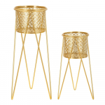 Metallist lillealused 2 tk komplektis &oslash; 20 cm (k&otilde;rgus 46 cm) Nat - Mauro Ferretti