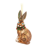 K&auml;sitsi valmistatud klaasist j&otilde;ulukaunistus, 5 cm Festive Hare &ndash; Sass & Belle
