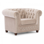 Beež sametist chesterfield tool York Blik - Ropez