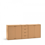 Naturaalses v&auml;rvitoonis kummut 197x80x40 cm Wally - Teulat