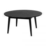 Must &uuml;mmargune kohvilaud tammepuust dekooriga &oslash; 80 cm Fabio - White Label