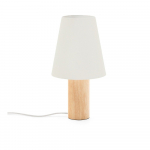 Valge/naturaalsest kaut&scaron;ukipuust laualamp tekstiilist varjuga (k&otilde;rgus 49,5 cm) Marga - Kave Home