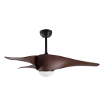 Matt must/tume naturaalne metall LED-laevalgusti klaasist varjuga Breeze - Nova Luce
