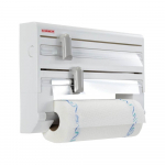 Valge/h&otilde;bedane fooliumi- ja majapidamispaberi hoidja seinalekinnituv roostevaba teras Parat &ndash; LEIFHEIT