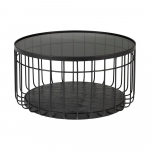 Must klaasist kohvilaud , &oslash; 60 cm Lance - White Label