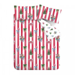 Punane/valge voodipesu kaheinimesevoodile 200x200 cm Christmas Stripe - Catherine Lansfield