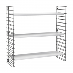 Must 3-tasandiline riiul valge riiuliga , laius 70 cm Libro - Metaltex