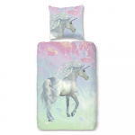 Laste puuvillane voodipesu Roheline &Uuml;kssarvik, 140 x 200 cm - Good Morning