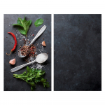 Karastatud klaasist katte komplekt pliidi &auml;&auml;rde 2tk 52x30 cm Basil - Allstar