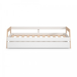 Valge m&auml;nnipuidust lastevoodi v&auml;ljat&otilde;mmatava voodi ja panipaigaga 90x200 cm Carrie - Marckeric