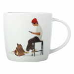 Valge portselanist kruus 400 ml Cafe Waiting - Maxwell & Williams