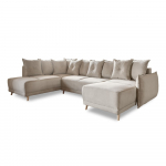 Beež velvetist nurgadiivanvoodi (vasak nurk/"U") Lazy Lukka - Miuform