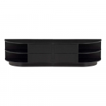 Must m&auml;nnipuidust modulaarne telerilaud 156x40 cm Finca - WOOOD