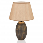 Pruun-kuldne lauavalgusti tekstiilist lambivarjuga (k&otilde;rgus 46 cm) - Opviq lights