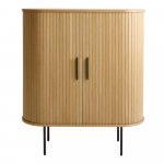 Tammespoonist l&uuml;kandustega veinikapp 100x118x40 cm Nola - Unique Furniture