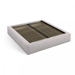 Beež polsterdatud kaheinimesevoodi koos panipaiga ja voodip&otilde;hjaga 140x200 cm Simon - Micadoni