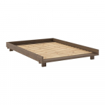 Pruun kaheinimesevoodi m&auml;nnipuidust liistudega 140&times;200 cm Social &ndash; Karup Design