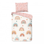 Roosa-beež puuvillane laste voodipesu v&otilde;revoodile 100x135 cm Louie - Good Morning