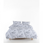 Valge/hall Renforc&eacute; puuvillast voodipesu &uuml;heinimesevoodile 140x200 cm White Floral - Mila Home Luxury