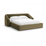 Roheline polsterdatud kaheinimesevoodi, koos panipaiga ja restiga 160x200 cm Campi &ndash; Cosmopolitan Design