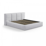 Helehall polsterdatud kaheinimesevoodi panipaigaga ja liistudest raamiga 180x200 cm Simon Darren - Micadoni