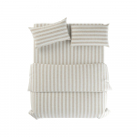 Helehall/kreem linane voodipesu &uuml;heinimesevoodile 135x200 cm Natural Stripes - Native Natural