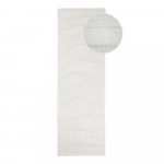 Valge k&auml;sitsi kootud villaseguga jooksja 80x230 cm Sculptured Wave - Flair Rugs