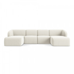 Beež sametist nurgadiivan (U-kujuline) Lani - Makamii