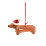 Keraamiline j&otilde;ulukaunistus, 7,5 cm Sausage Dog &ndash; Sass & Belle