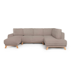 Taupe v&auml;rvi velvetist diivanvoodi/panipaigaga nurgadiivan (parempoolne/U-kujuline) Tori - Bonami Selection