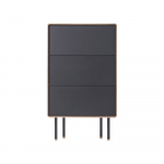 Must k&otilde;rge tammepuidust kummut 60x100 cm Fina - Gazzda