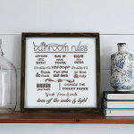Silt 34x34 cm Bathroom Rules &ndash; Evila Originals