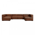 Konjaki pruun nahast nurgadiivan (U-kujuline) Madame - Windsor & Co Sofas