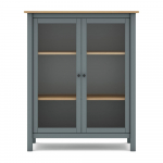 Hallikasroheline m&auml;nnipuidust vitriinkapp 90x110x40 cm Misti &ndash; Marckeric